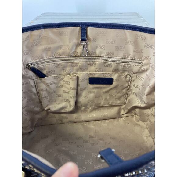 MICHAEL KORS EXTRA LARGE FLORAL PRINT LEATHER TOTE BAG - Picture 12 of 16